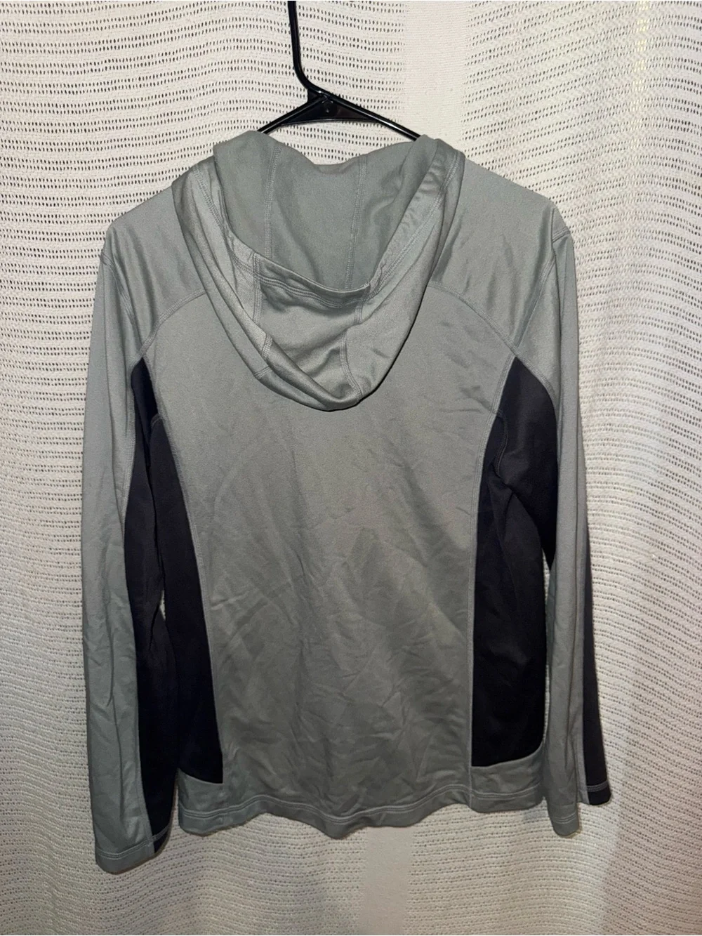 The North Face Men's Light Gray and Black Windbreaker Hoodie